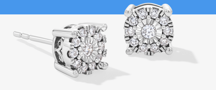 KAY Lab-Grown Diamonds Halo Stud Earrings 1/4 ct tw Sterling Silver