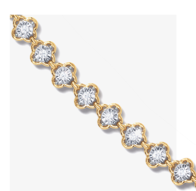 STUDIO BY KAY Lab-Grown Diamond Clover Link Bracelet 1/2 ct tw 24K Yellow Gold Vermeil Sterling Silver 7