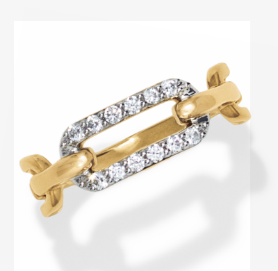 STUDIO BY KAY Diamond Link Ring 1/5 ct tw 24K Yellow Gold Vermeil Sterling Silver