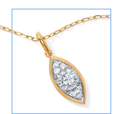 STUDIO BY KAY Lab-Grown Diamond Multi-Stone Marquise Necklace 1/5 ct tw 24K Yellow Gold Vermeil Sterling Silver 18