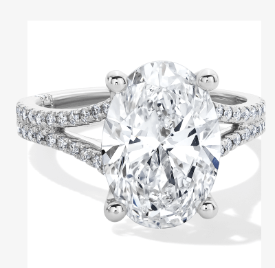 Monique Lhuillier Bliss Oval-Cut Lab-Grown Diamond Engagement Ring 5-1/3 ct tw 18K White Gold