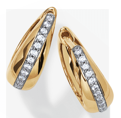 STUDIO BY KAY Diamond Pavé Hoop Earrings 1/5 ct tw 24K Yellow Gold Vermeil Sterling Silver