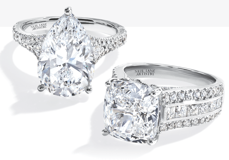 Two examples of lab-grown diamond rings