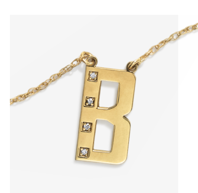 Diamond Initial 1/20 ct tw Necklace 14K Yellow Gold 18