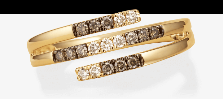 Le Vian Good Karma Chocolate Ombré Diamond Ring 1/4 ct tw 14K Honey Gold