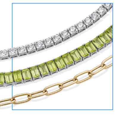 Diamond Studded, Gemstone, and Chain Bracelets