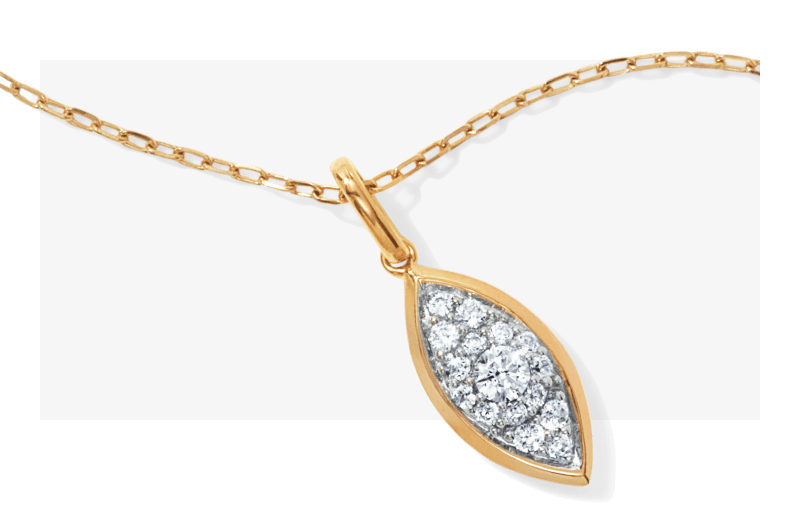 STUDIO BY KAY Lab-Grown Diamond Multi-Stone Marquise Necklace 1/5 ct tw 24K Yellow Gold Vermeil Sterling Silver 18
