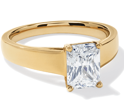 Now + Forever Lab-Grown Diamonds Radiant-Cut Solitaire Engagement Ring 1-1/2 ct tw 14K Yellow Gold (F/VS2)