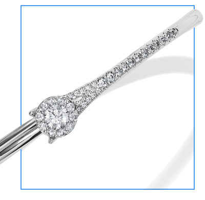Closer Together Lab-Grown Diamond Halo Bangle Bracelet 1 ct tw Sterling Silver