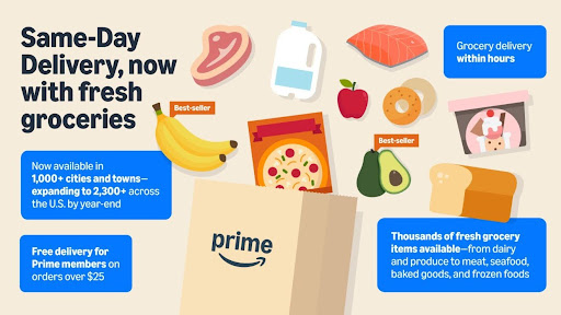 Amazon Folds Fresh Groceries Into Free Same-Day Delivery