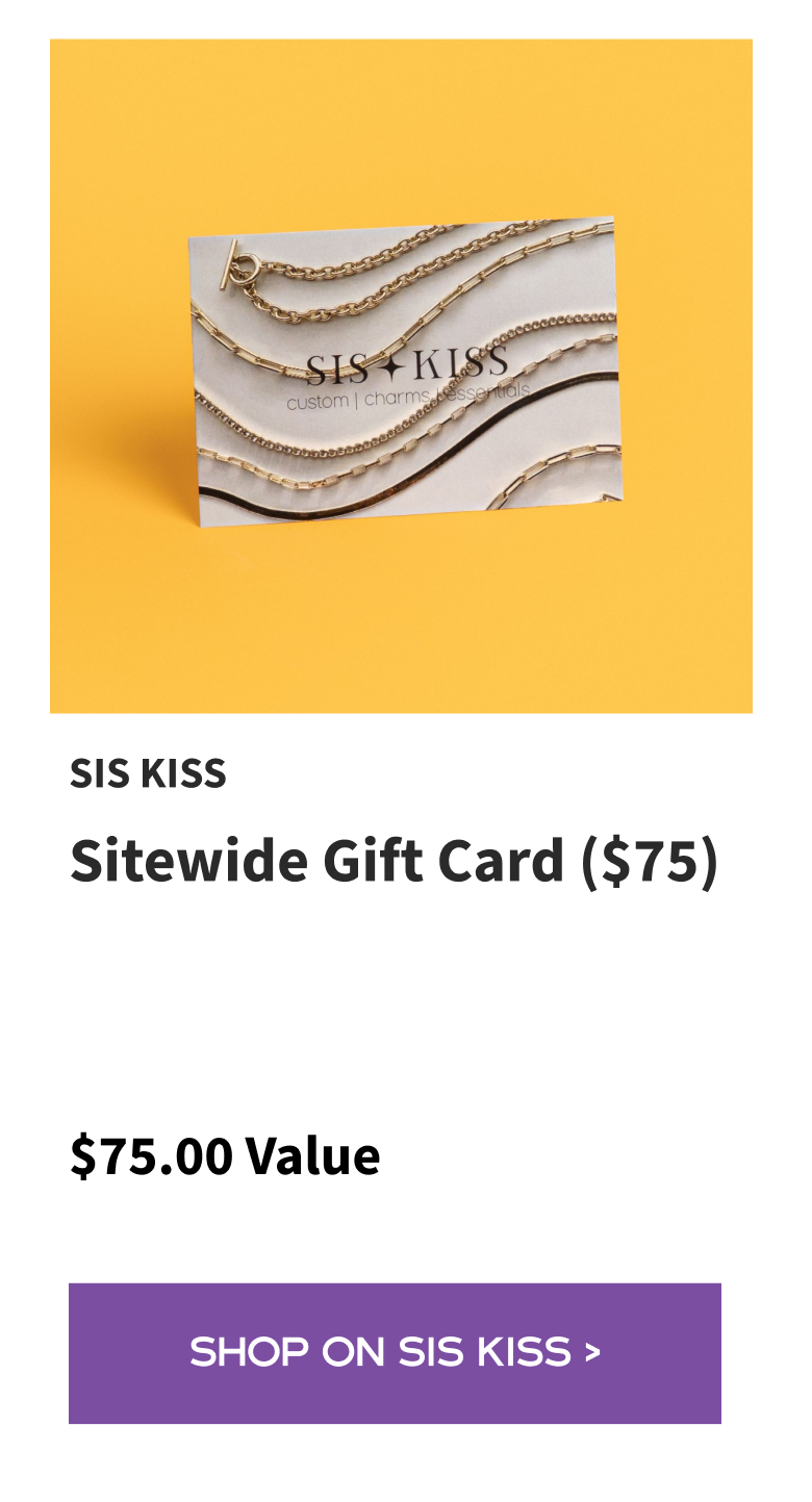 Sis Kiss Square Pendant Initial Necklace