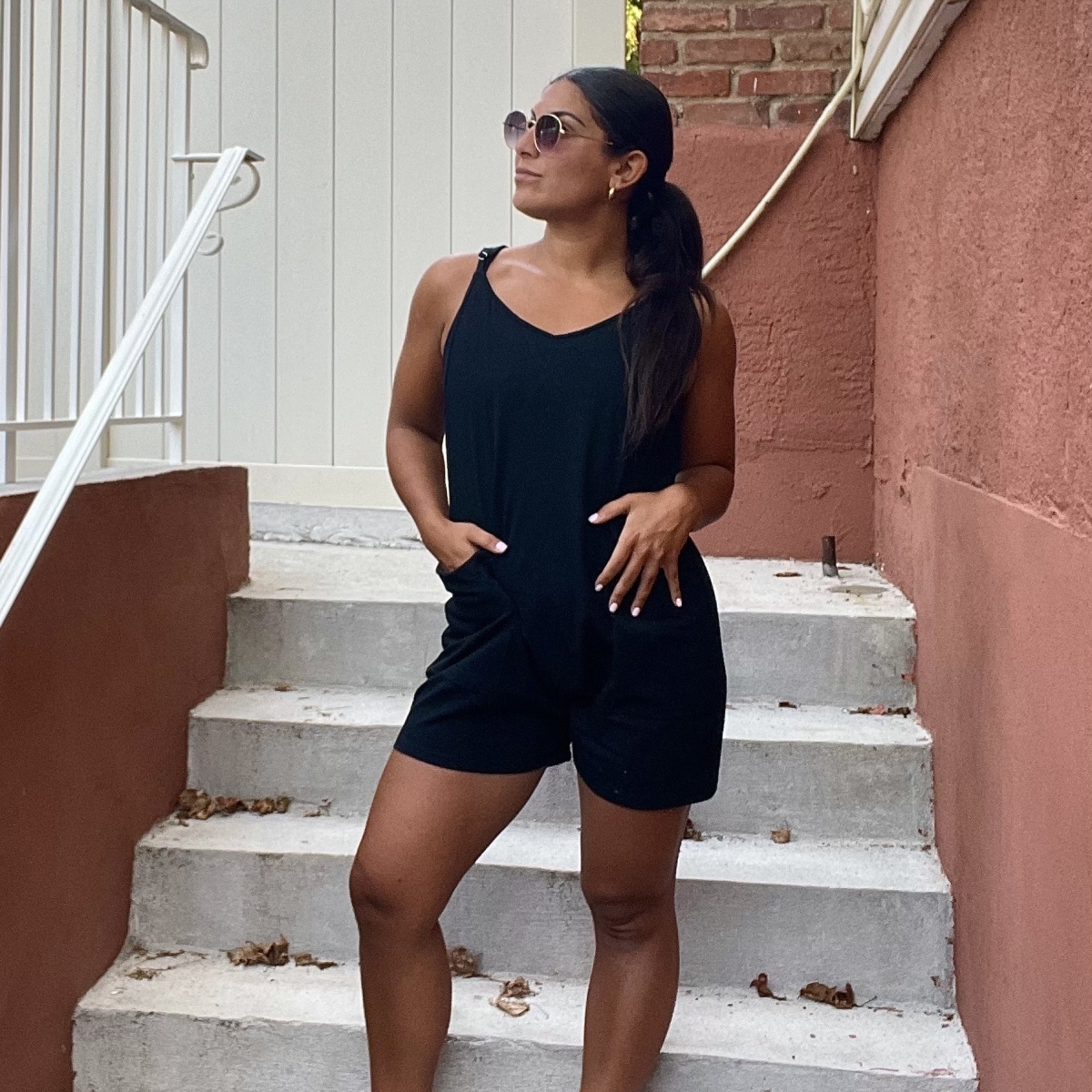 Anrabess Casual Loose Sleeveless Romper