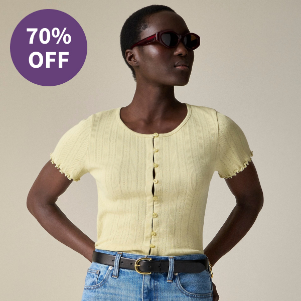 J.Crew Pointelle Short-Sleeve Knit Cardigan