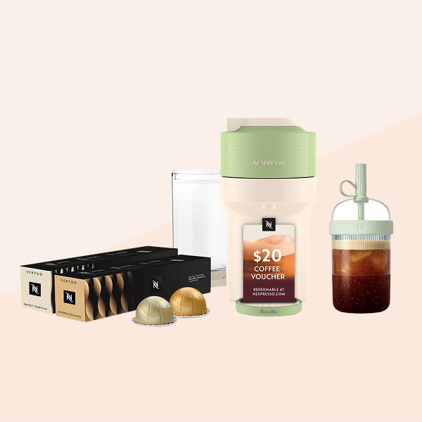 Nespresso Limited-Edition Vertuo Pop+ Coffee and Espresso Maker Flavored Iced Bundle