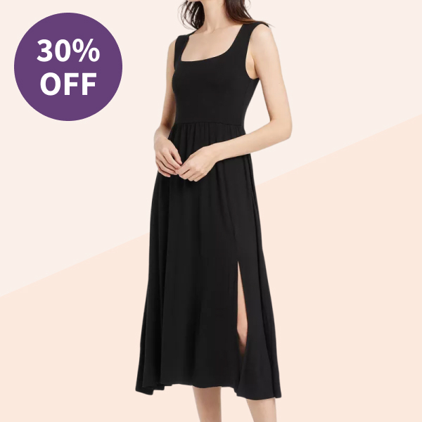 A New Day Women's Knit Ballet Midi Shift Dress
