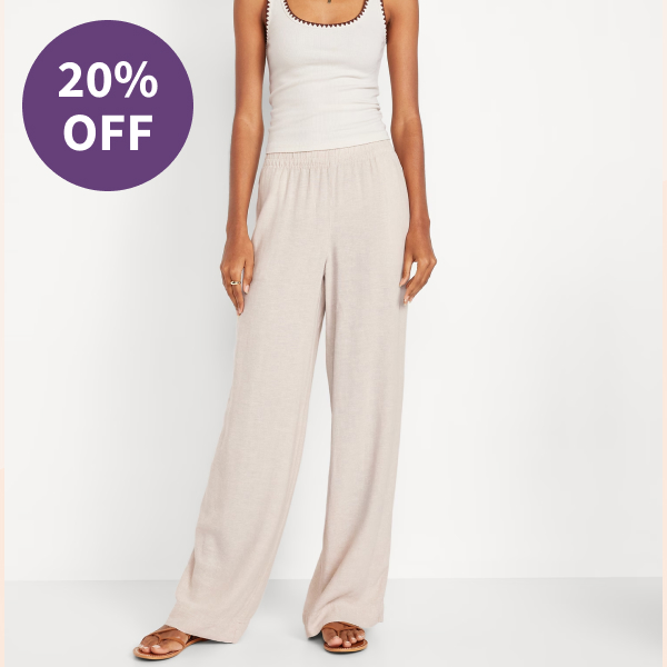 Old Navy Linen-Blend Wide-Leg Pants