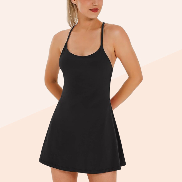 Ewedoos Tennis Dress with Built-in Shorts and Bra