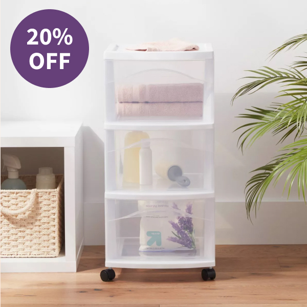 Brightroom Three-Drawer Medium Utility Cart with Casters