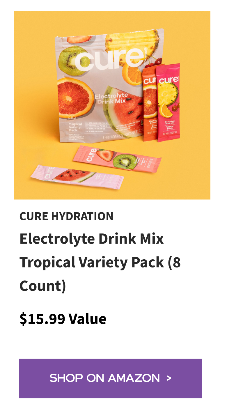 Cure Hydration Electrolyte Drink Mix Tropical Variety Pack (8 Count)