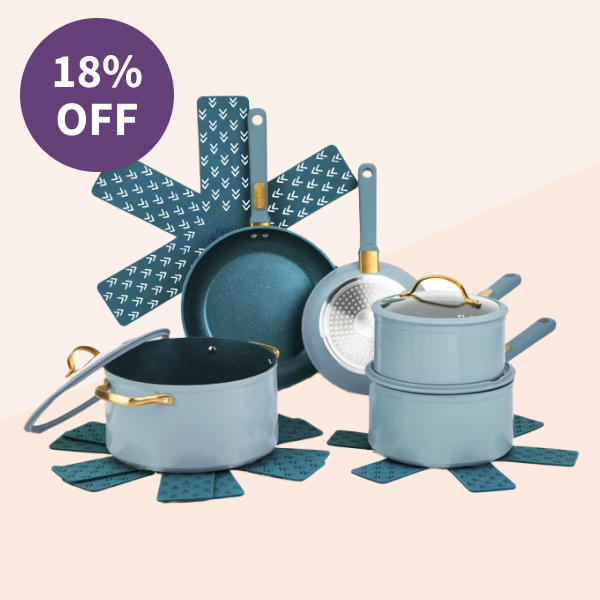 Thyme & Table Granite 12-Piece Non-Stick Cookware Set
