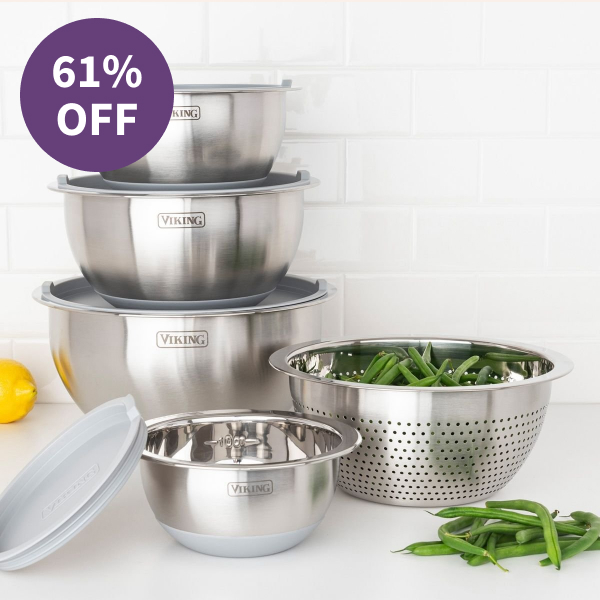 Viking Stainless Steel Bowl & Lid Set (9-Piece)