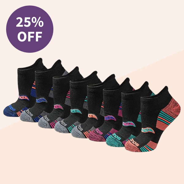 Saucony Women's Rundry Performance Heel Tab Athletic Socks (Pack of 8 pairs)