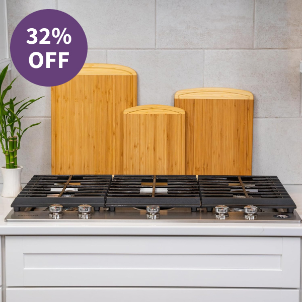 Greener Chef Organic Bamboo Cutting Boards (Set of 3)