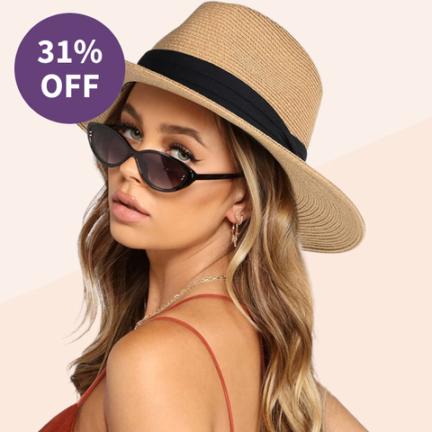 Furtalk Wide Brim Panama Sun Hat