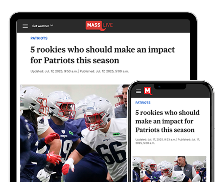 image of news site on tablet and phone