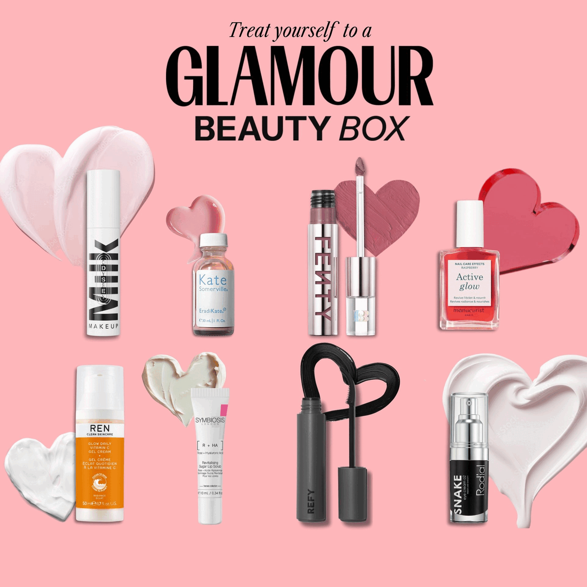 Image of the products in the Glamour Beauty Box