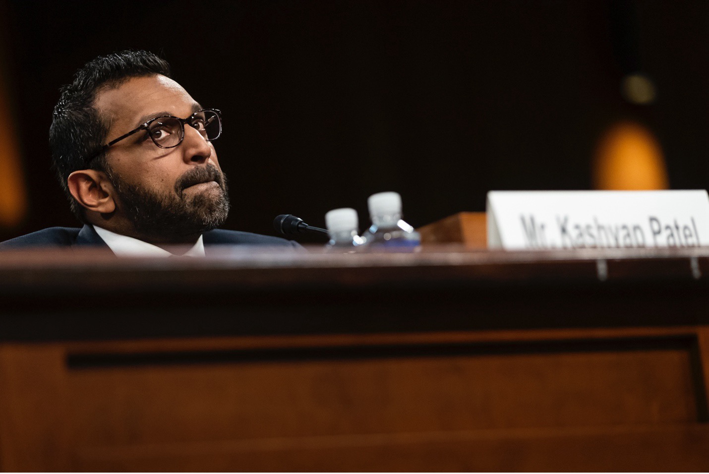 Kash Patel, Donald Trump's nominee for FBI chief, at his confirmation hearing in the US Senate on January 30. Allison Bailey/NurPhoto via AP