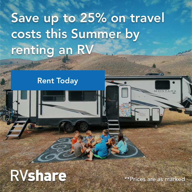 Save up to 25% on travel cost this summer by renting an RV