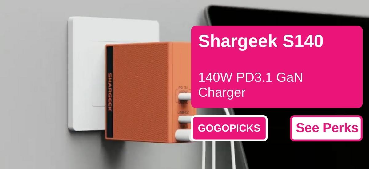 Shargeek S140: 140W PD3.1 GaN Charger — See Perks