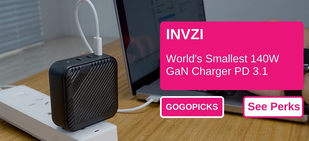 INVZI - World's Smallest 140W GaN Charger PD 3.1 — See Perks