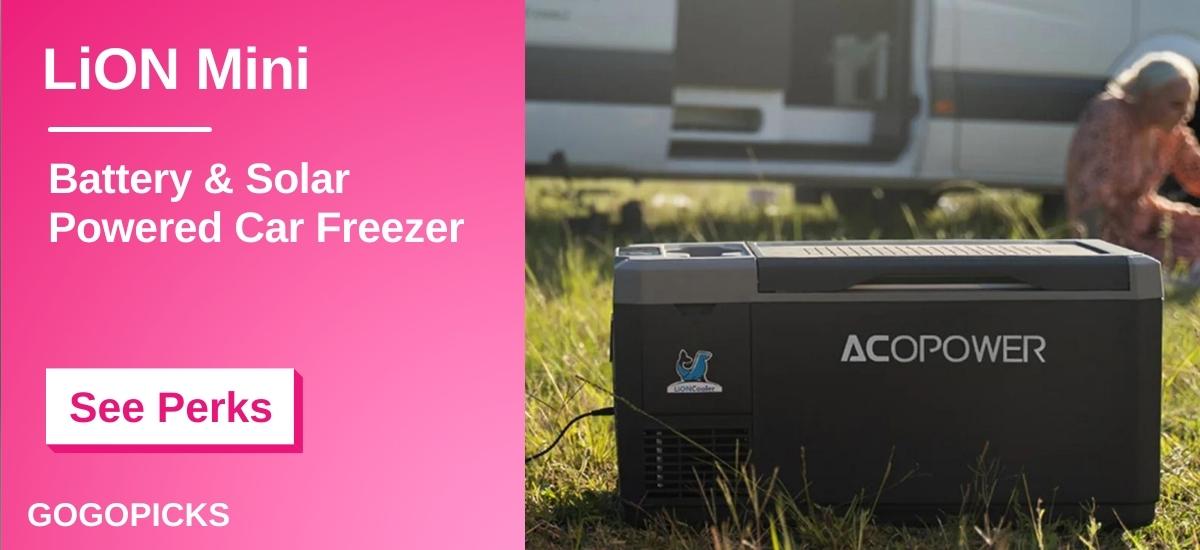 LiON Mini, Battery & Solar Powered Car Freezer — See Perks