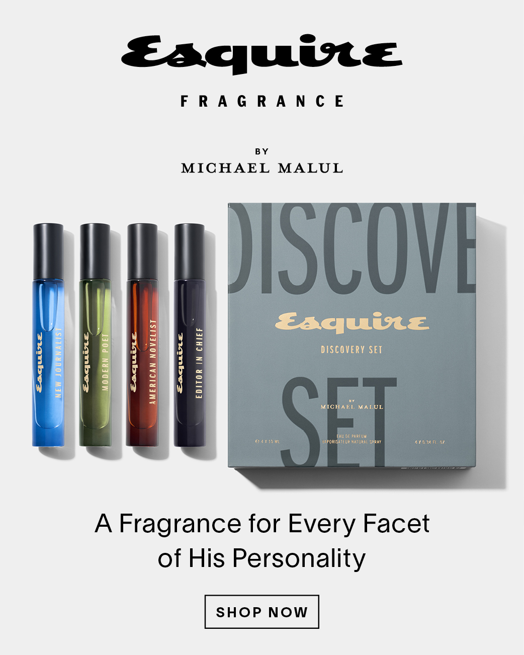 discovery set to sample four Esquire fragrances