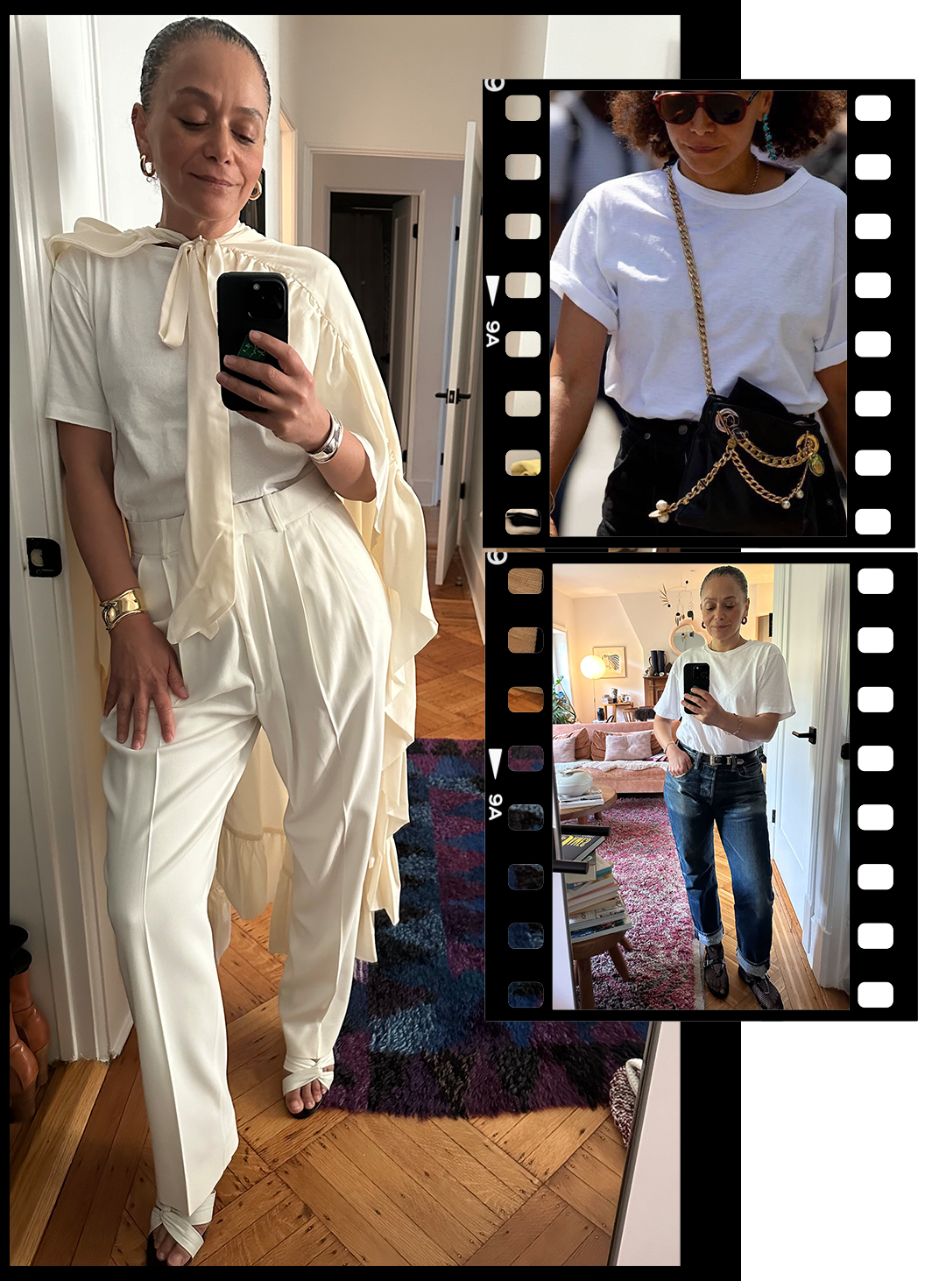 Samira's white tee collage