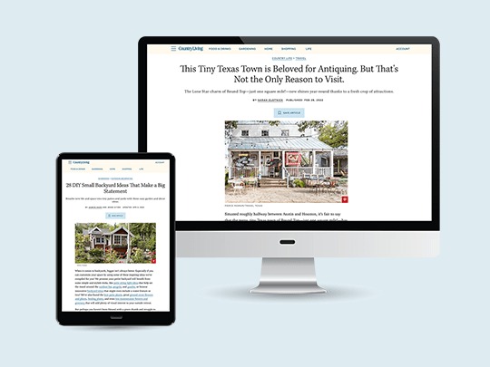 computer showing article on countryliving.com