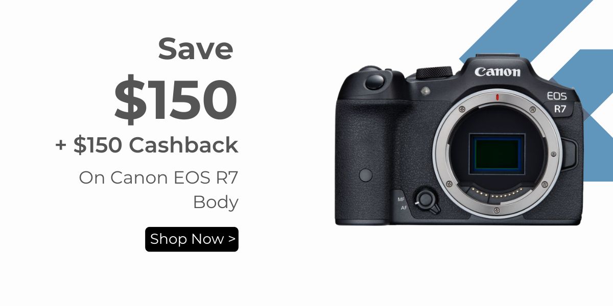 Save $150 +$150 cashback on CANON EOS R7 BODY