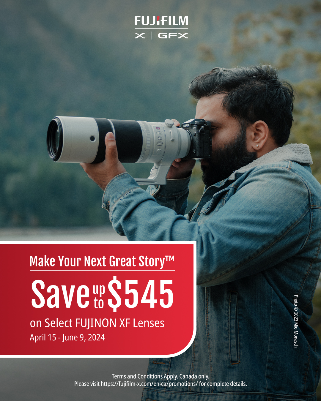 Save up to %545 on select Fujinon XF Lenses