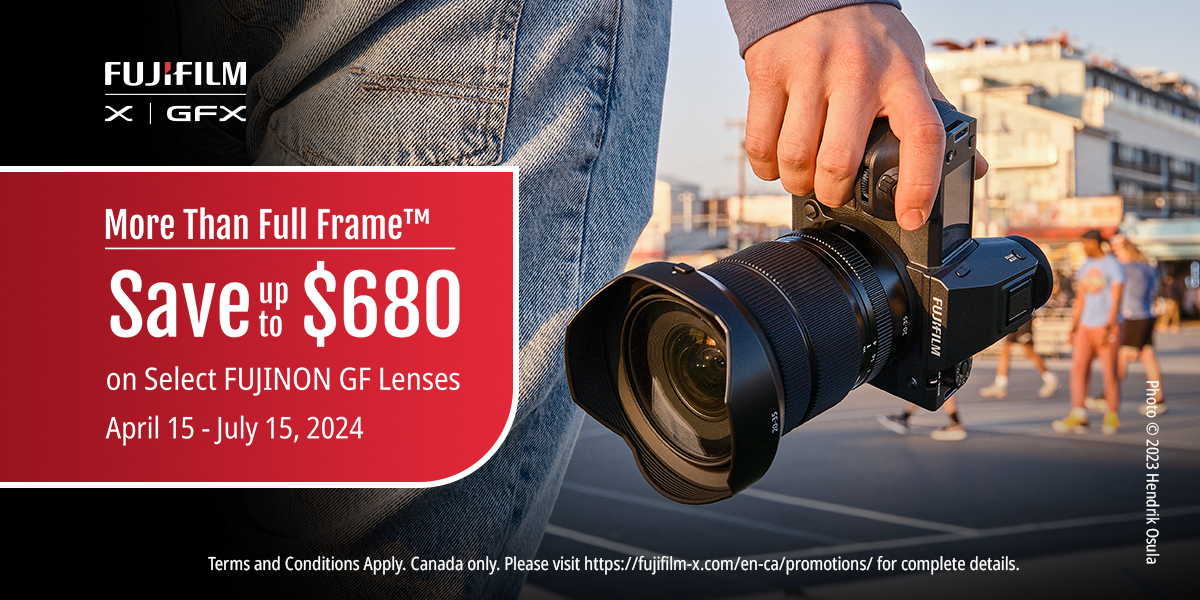 Save up to $680 off Select FUJINON GF Lenses
