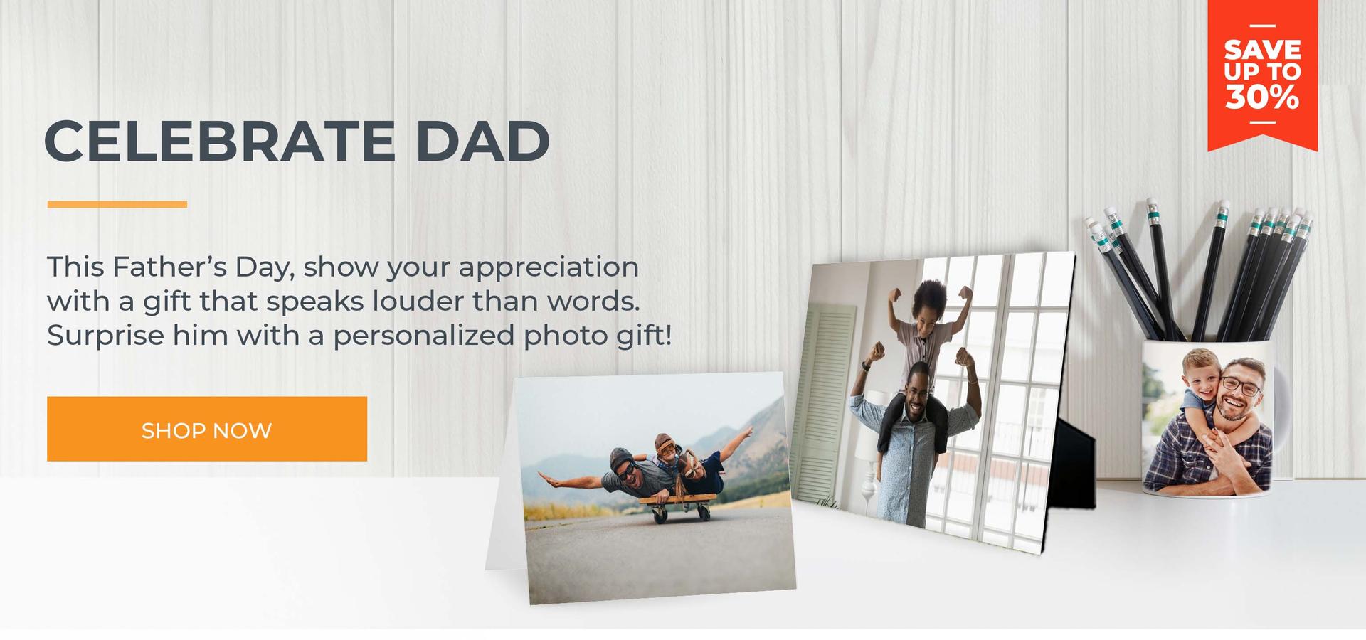 Celebrate Dad With Up To 30% Off Personalized Photo Gifts