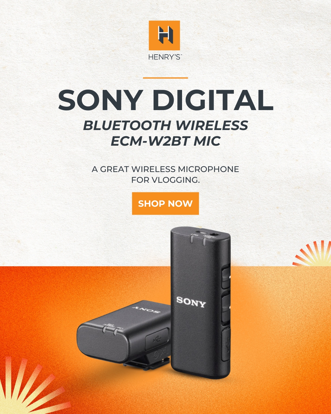 Sony Digital Bluetooth Wireless ECM-W2BT Mic