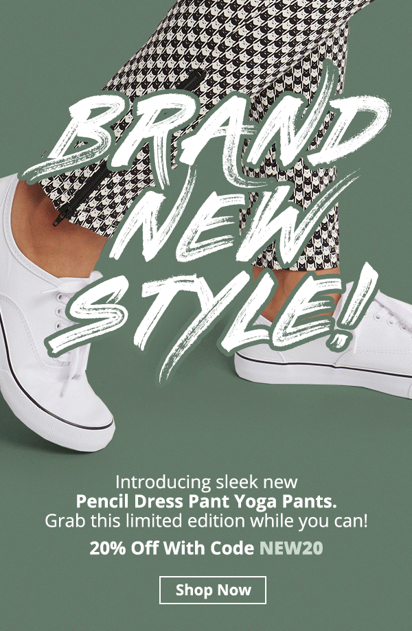 Introducing sleek new Pencil Dress Pant Yoga Pants. Today only, get 20% off with code NEW20