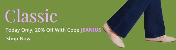 Today only, enjoy 20% off all classic Yoga Denim styles with code JEANIUS