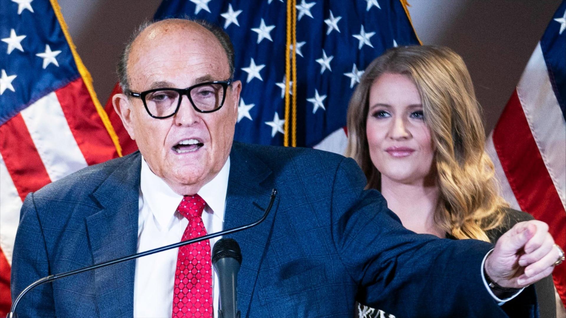  Rudy Giuliani and Jenna Ellis at press conference