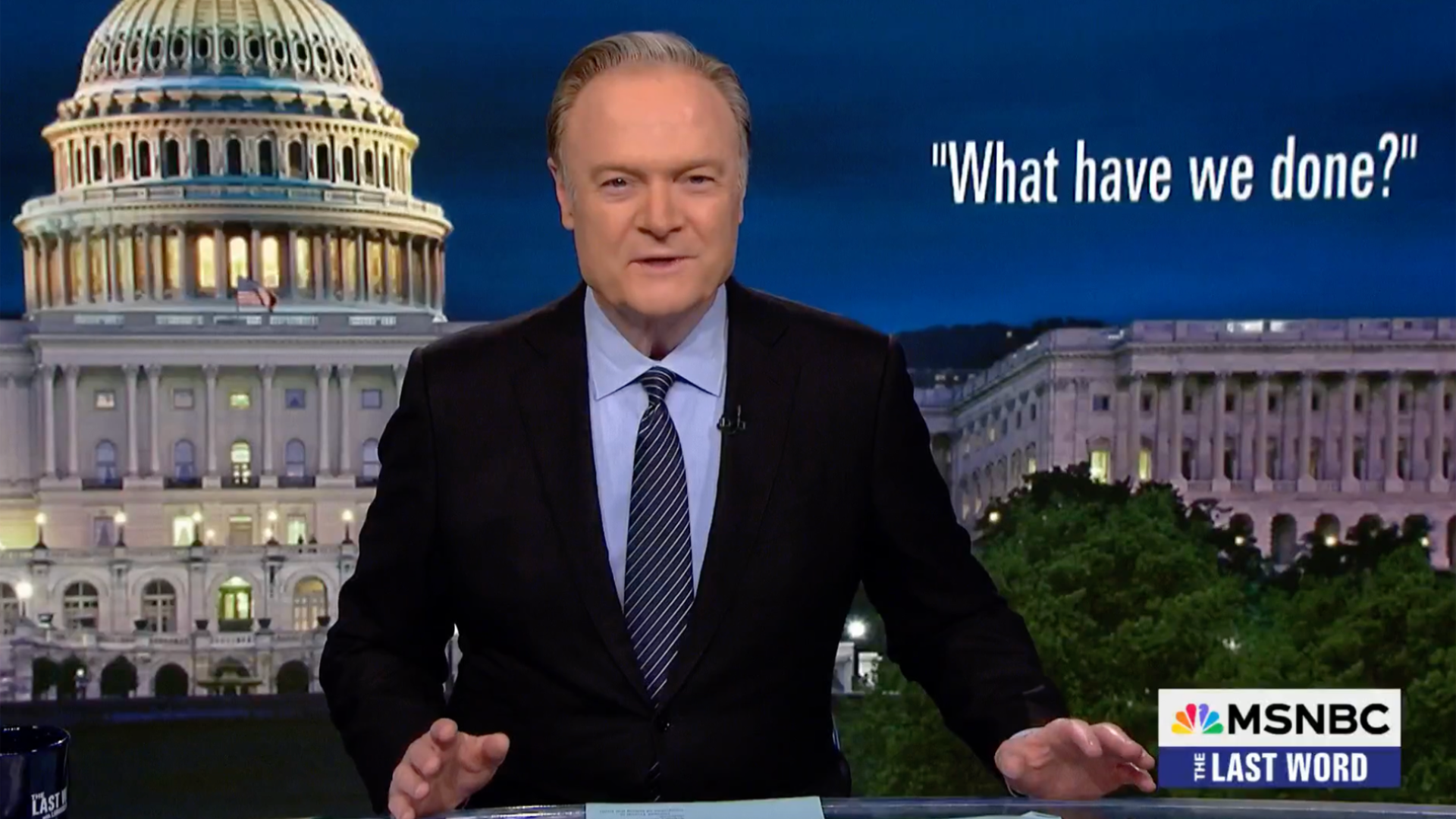 A screencap of Lawrence O'Donnell