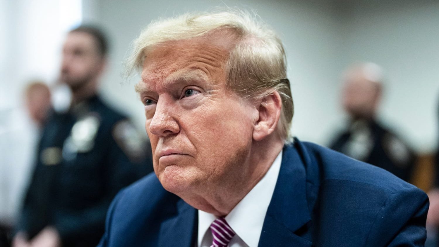 A photo of Trump in court