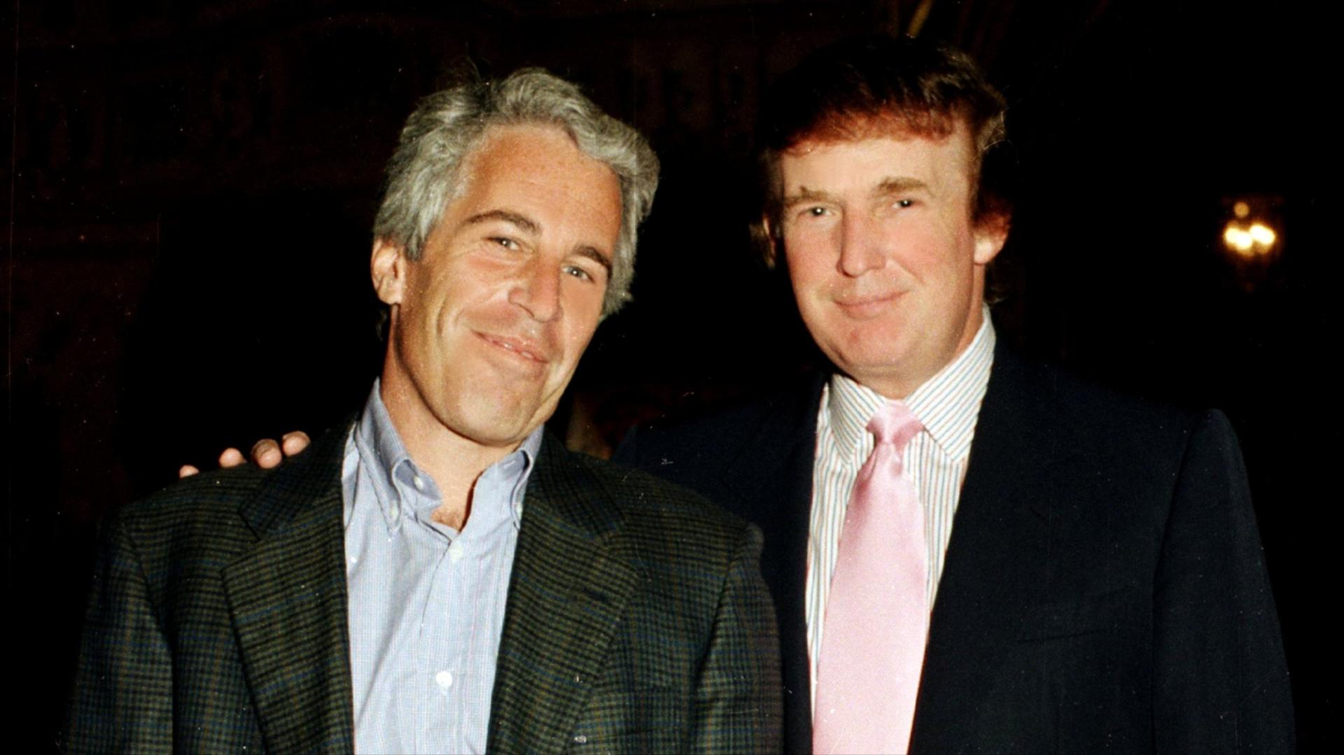 An old photo of Jeffrey Epstein and Donald Trump