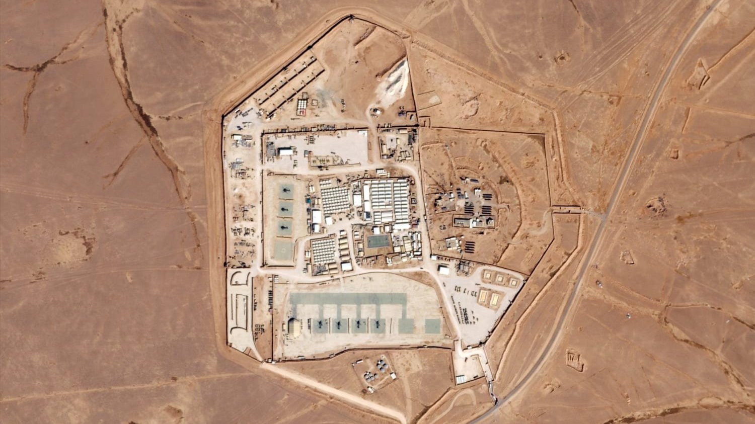 Satellite image of military base in Jordan